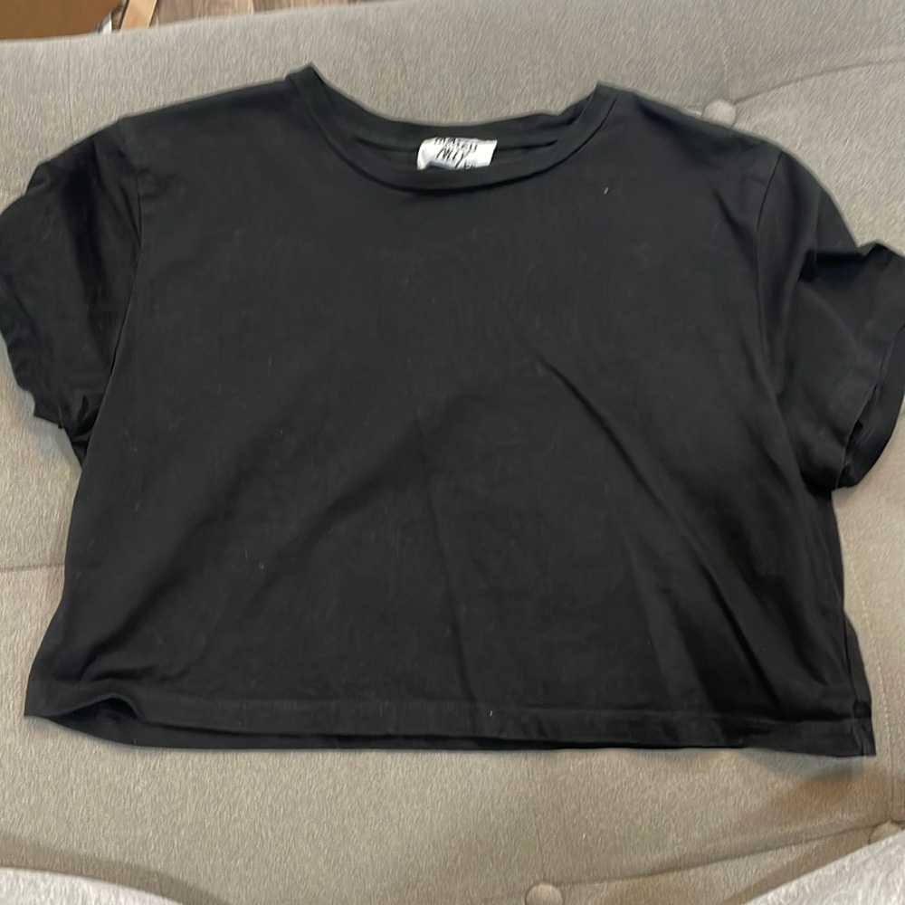 Princess Polly Black Tshirt Crop Top